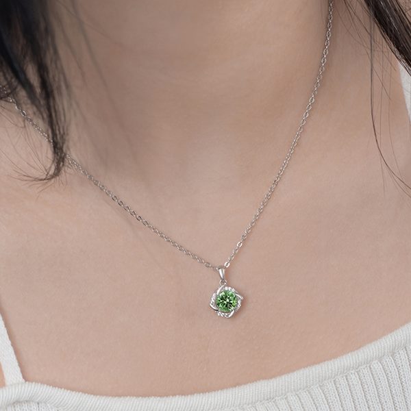 Lady's Moissanite Pendant Set Chain 925 Silver Plated Women's Fashion Accessories - Image 7