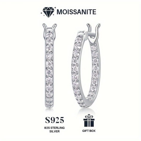2pcsu002Fpair Moissanite Earrings, 925 Sterling Silver & 18k Gold Plated, Men's And Women's, Earrings, Studs, Jewelry Decoration, Valentine'S Day, Wedding Gift, Anniversary Gift, Birthday Gift - Image 6