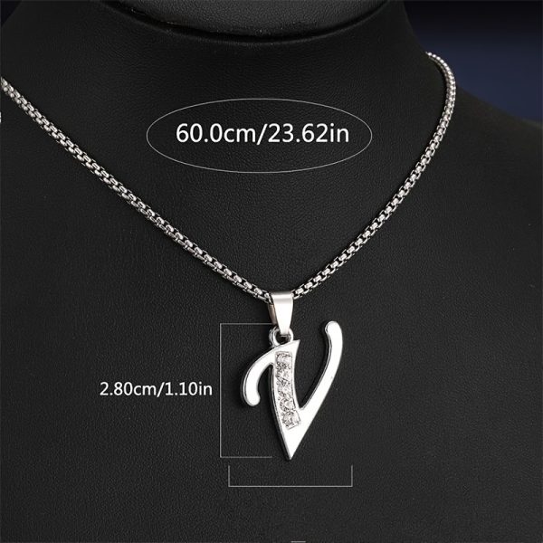 1pc Stylish Stainless Steel Initial Pendant Necklace - Personalize with 26 Letters - Perfect Holiday or Birthday Gift for Her - Image 25