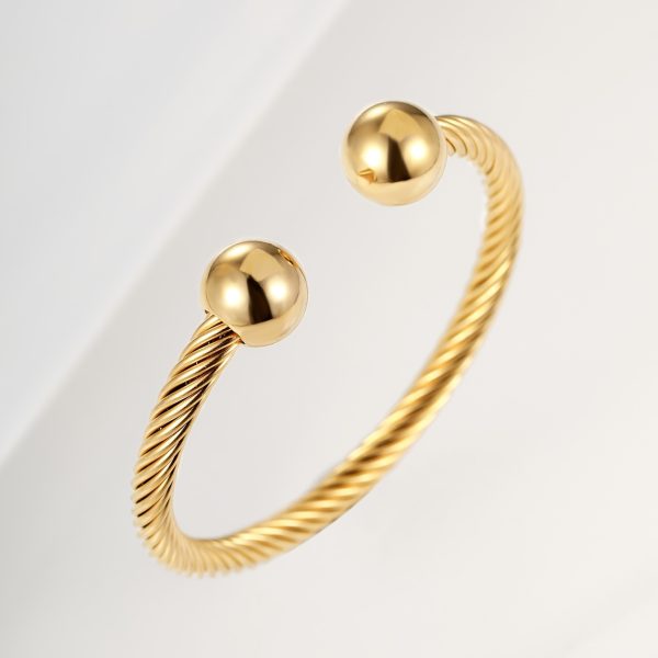 Stylish Twisted Cable Cuff Bangle Bracelet - Adjustable Elastic Stainless Steel Design, Comfortable Fit, Durable, Water Resistant, Hypoallergenic, Perfect Accessory for Women, Elegant Gift Idea - Image 6
