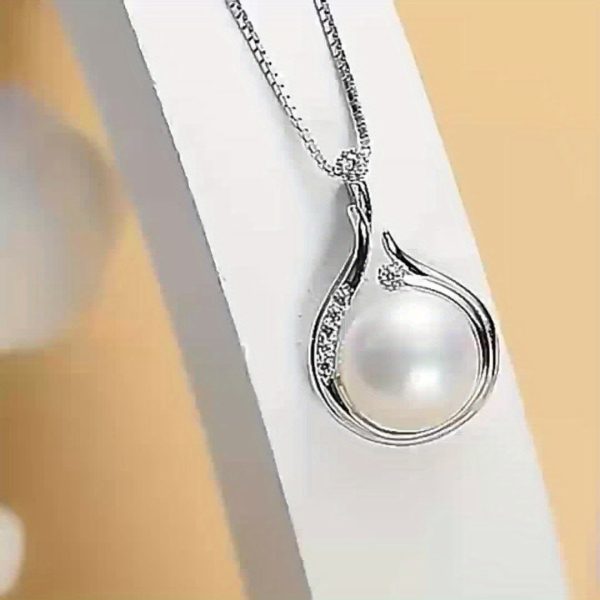 1pcu002F2pcs S925 Sterling Silver Freshwater Pearl Necklace and Earrings, Proposal Engagement Wedding Anniversary Gift - Image 8