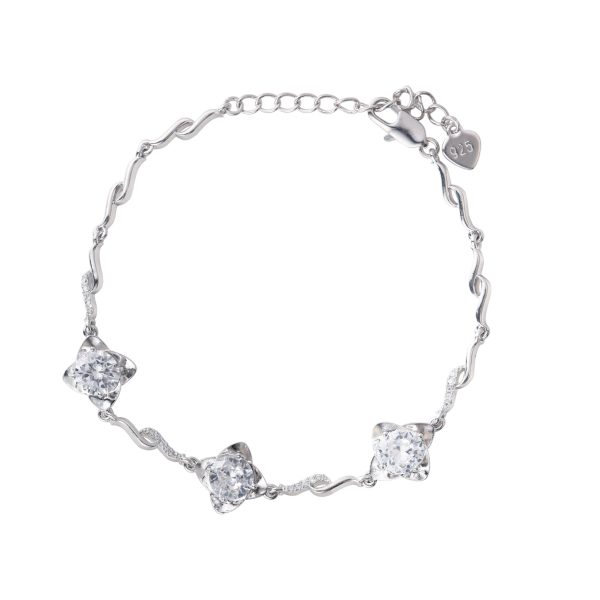 1 Moissanite Four Leaf Clover Silver Adjustable Bracelet, Luxurious And High-end, Giving Her Infinite Love, Suitable For Mothers, Friends, Various Occasions, And Comes With A Boutique Gift Box
