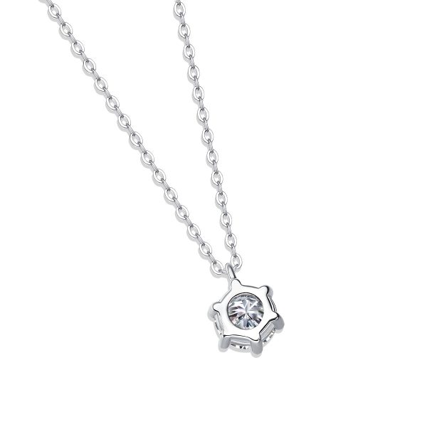 1ct-2ct Moissanite Sterling Silver Classic 6 Claw Necklace Pendant - Luxury Jewelry for Women, Birthday, Wedding, Engagement, 925 Silver, Classic Design, Durable, High-Quality, Sparkling, Eye-Catching, Romantic Gift - Image 2