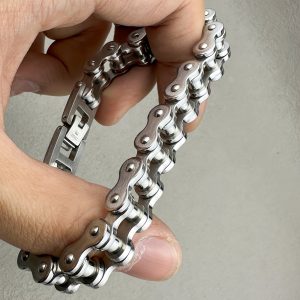 1pc Punk Rock Stainless Steel Mens Bracelet - Stylish & Durable Cool Link Chain Jewelry for Trendsetters