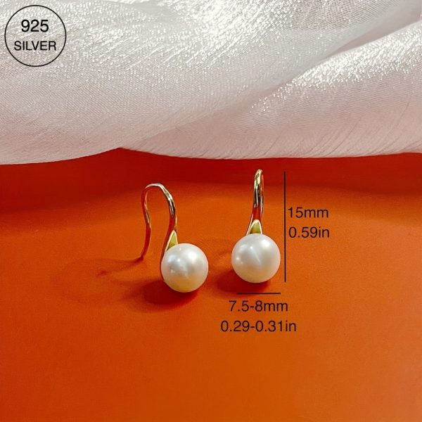 925 Silver Freshwater Pearl Drop Earrings Elegant Jewelry Formal Dress Banquet Female Ear Accessories - Image 6