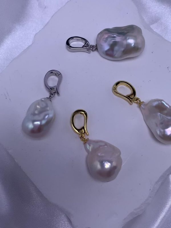 Vintage French-Style Baroque Freshwater Pearl Pendant Enhancer, Natural Stone, S925 Sterling Silver with Plating, Universal Clasp ?C Elegant Accessory for Daily Wear, Date Night, Gifting, Bridal Jewelry - Image 11