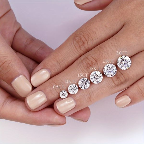 1pc 925 Silvery 2 Carat Round Moissanite Crown Ring, Fashionable 18K Gold Plated Ring, Casual for Man's Gift for Girlfriend, Proposal Engagement Wedding Ring, Anniversary Surprise, Creative Personality Gorgeous RingnMoissanite D Color VVS with CertificatenMain Diamond 2ctnWeight 5.9g, for Wedding - Image 6