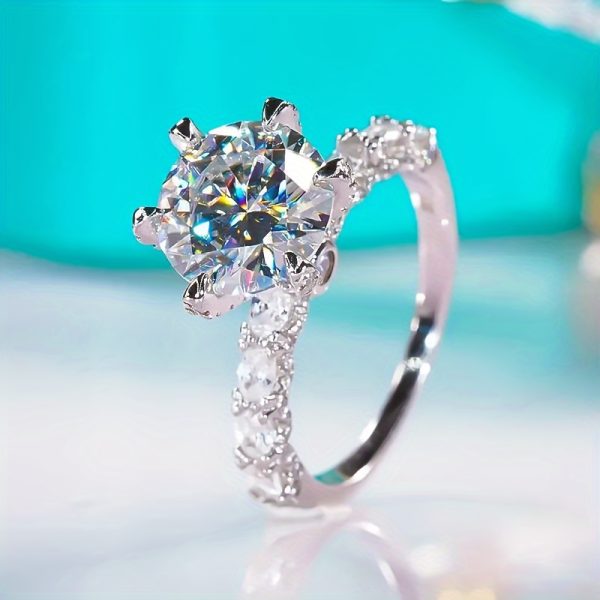 9MM D Color VVS1 Round Moissanite 3CT Sterling Silver Ring, High-Quality Certified Jewelry for Wedding, Engagement, Birthday, Christmas, Anniversary - Image 6
