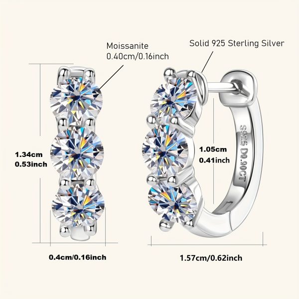 Elegant Classic Moissanite Stud Earrings, 14K Golden Plated, Synthetic April Birthstone, 925 Sterling Silver, 0.9ct Moissanite, 2.05g - Perfect for Daily Wear & Weddings, All Seasons Accessory - Image 5
