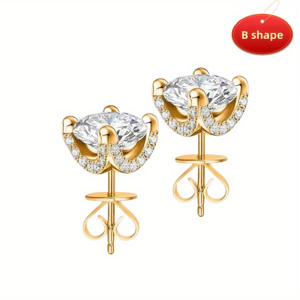 2x 1 Carat Moissanite, 925 Sterling Silver Earrings, Fashion Trend, Classic Style, Casual, Simple, Y2K Creative Design, Gift Box Included, Perfect for Birthday, Anniversary, Valentine's Day, Mother's Day, New Year, Daily Wear, Travel - Image 6