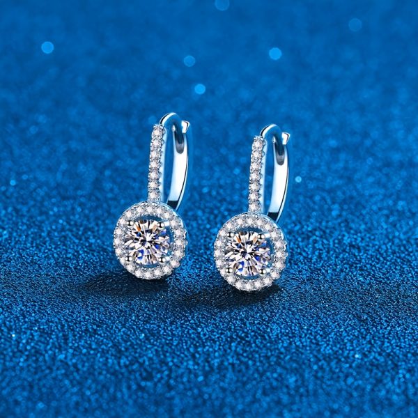 1pair S925 Egg-shaped Moissanite Earrings, Banquet Party Ear Jewelry, With Gift Box - Image 2