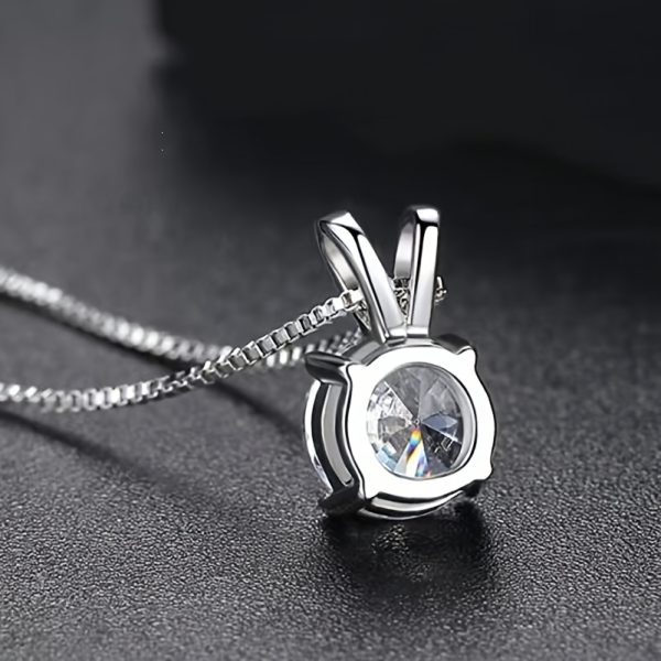 1-2CT Moissanite Pendant Necklace - Luxury 925 Sterling Silver Classic 4 Claw Setting, Ideal Wedding Engagement Gift for Women - Image 6