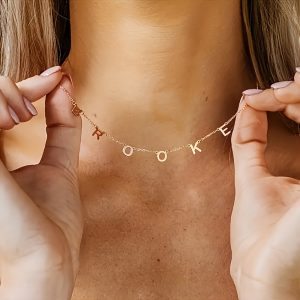 Unique Customizable Stainless Steel Name Pendant Necklace - Personalized Jewelry with English Letter, Golden DIY Initial, Ideal Gift for Women