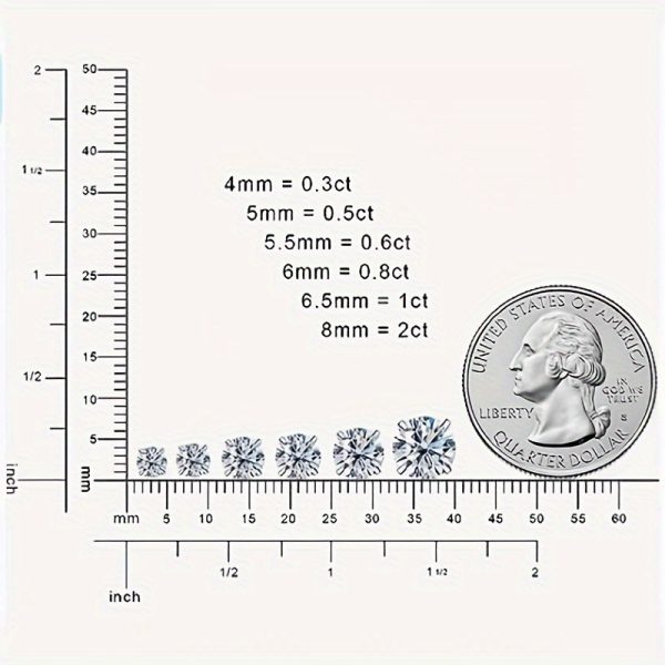 1pair S925 Simple Moissanite Round Stud Earrings For Men, Daily Couple Ear Jewelry, With Gift Box - Image 3
