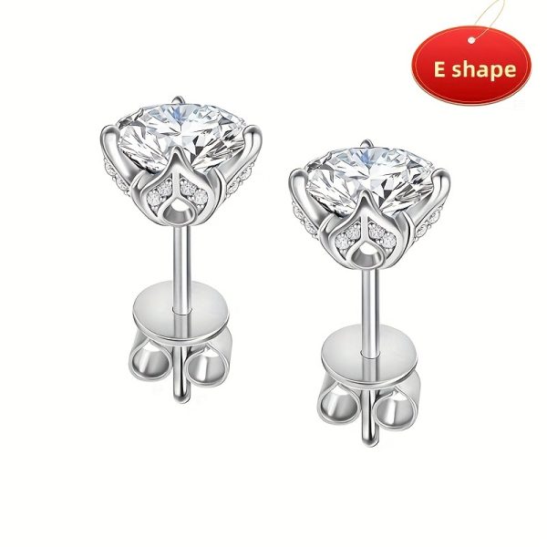 2x 1 Carat Moissanite, 925 Sterling Silver Earrings, Fashion Trend, Classic Style, Casual, Simple, Y2K Creative Design, Gift Box Included, Perfect for Birthday, Anniversary, Valentine's Day, Mother's Day, New Year, Daily Wear, Travel - Image 12