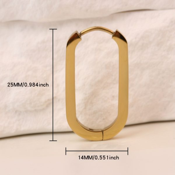 Hypoallergenic Ear Jewelry Stainless Steel Golden U Shape Hoop Earrings Elegant Simple Style All-match Ear Jewelry - Image 7
