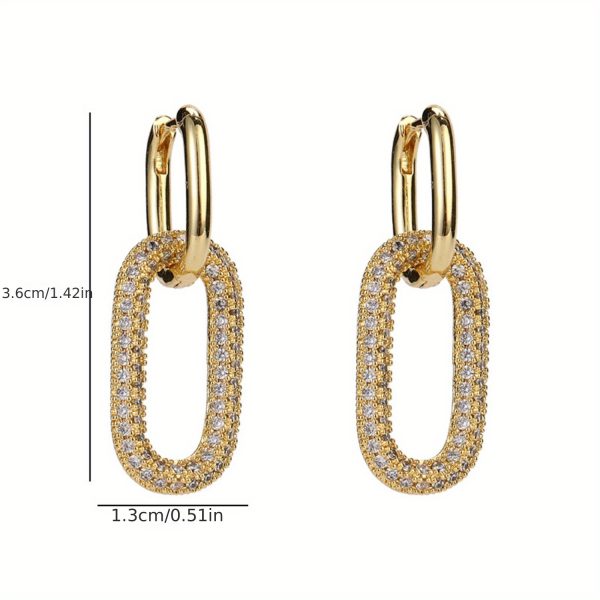 Chic Paperclip Link Dangle Earrings for Women - Lightweight, Minimalist Square Chain Design - Perfect Gift for Valentine's, Mother's Day, Christmas & More - Image 7