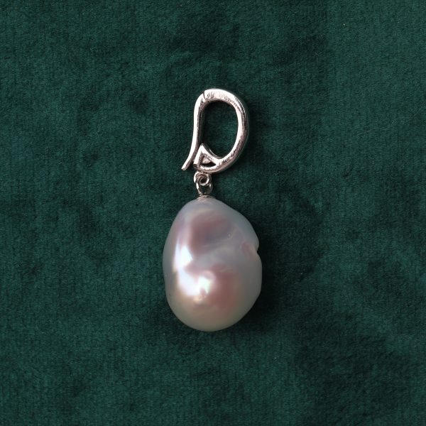 Vintage French-Style Baroque Freshwater Pearl Pendant Enhancer, Natural Stone, S925 Sterling Silver with Plating, Universal Clasp ?C Elegant Accessory for Daily Wear, Date Night, Gifting, Bridal Jewelry - Image 4