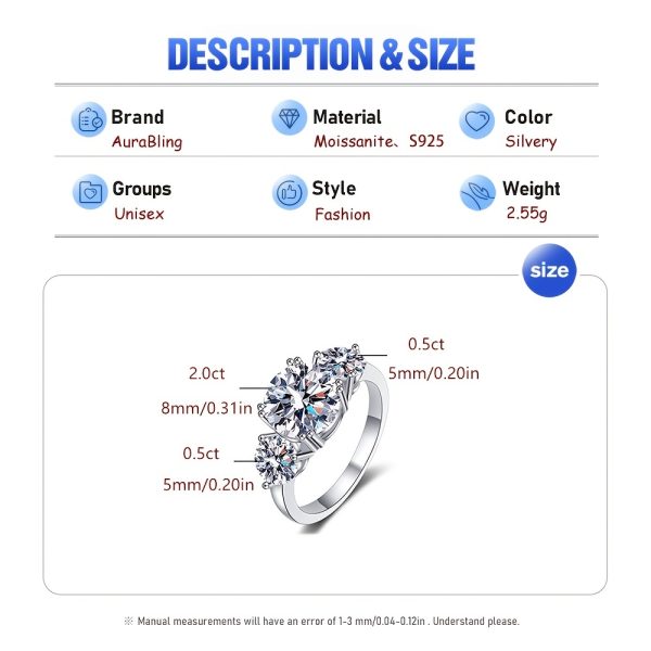 Sparkling Moissanite Engagement Ring - S925 Sterling Silver with Timeless Romance - Ideal Valentines Day Couples Gift in Luxury Box - Image 4