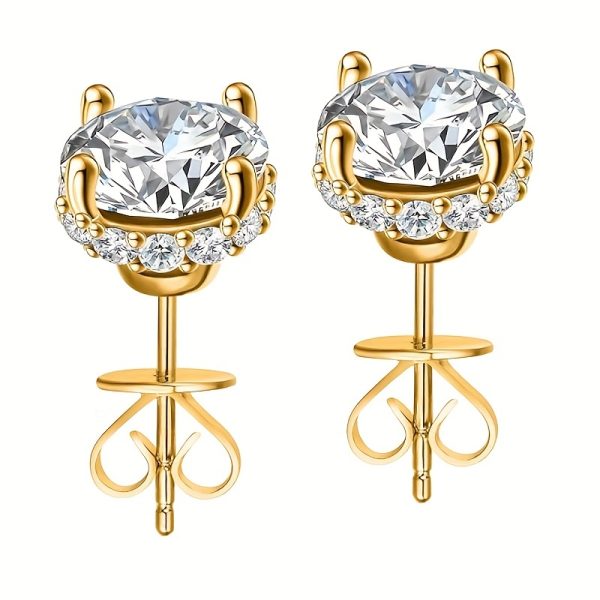 2x 1 Carat Moissanite, 925 Sterling Silver Earrings, Fashion Trend, Classic Style, Casual, Simple, Y2K Creative Design, Gift Box Included, Perfect for Birthday, Anniversary, Valentine's Day, Mother's Day, New Year, Daily Wear, Travel - Image 5