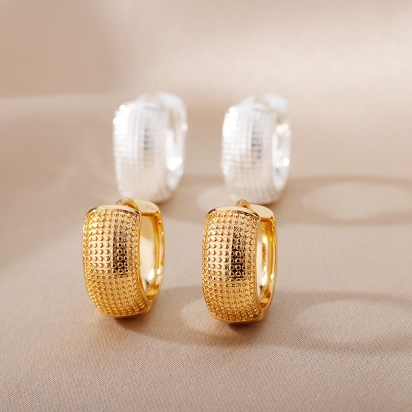 Vintage Leisure Style Stainless Steel Simple Glossy Hoop Earrings for Women Daily Casual Wear - Image 8