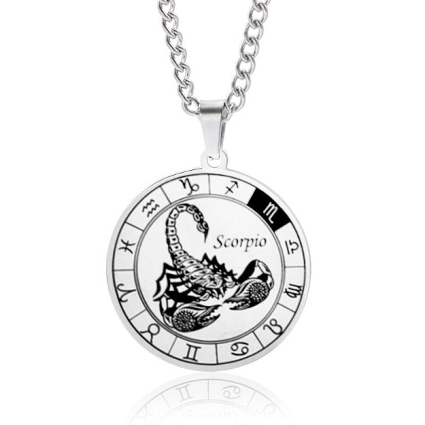 Stainless Steel Star Zodiac Necklace 12 Constellation Coin Pendant Necklace For Men Jewelry Gift For Birthday Anniversary - Image 15