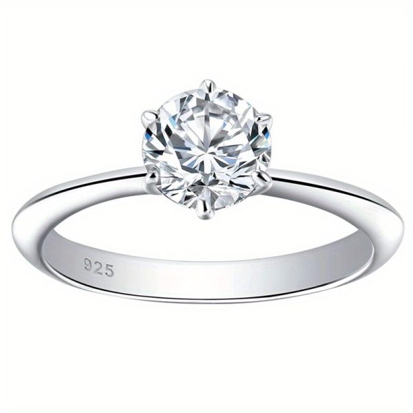 1u002F2u002F3u002F5ct Moissanite Sterling Silver 925 Engagement Ring for Female, Suitable for Banquet Party Official Occasions Anniversary Gift Wedding Ring - Image 6
