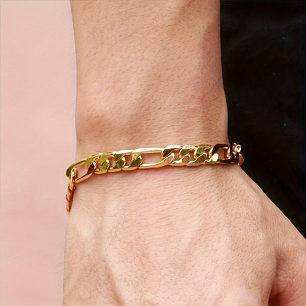 1pc Stainless Steel Chain Bracelet - Fashionably Cool Hip Hop Inspired Chain Link Design for Everyday Wear, Unisex for Men and Women, Perfect Gift for Fathers Day, Birthdays, or Any Special Occasion - Image 2