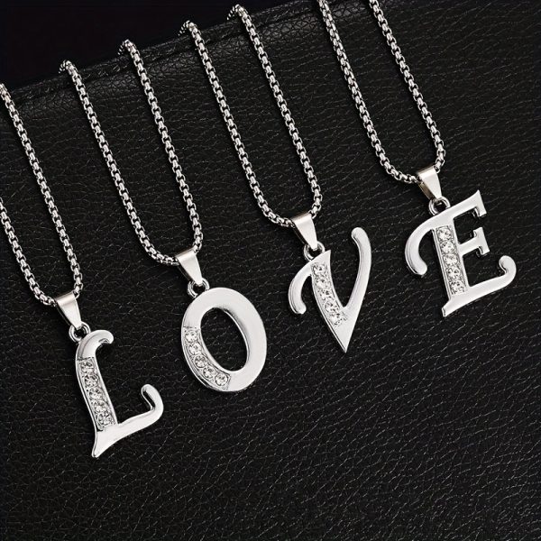1pc Stylish Stainless Steel Initial Pendant Necklace - Personalize with 26 Letters - Perfect Holiday or Birthday Gift for Her - Image 2