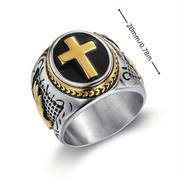 1pc Exquisite 316L Stainless Steel Prayer Hand Cross Ring for Men - Durable, Hypoallergenic, Comfortable, and Stylish Party Jewelry for Everyday Wear - Image 3