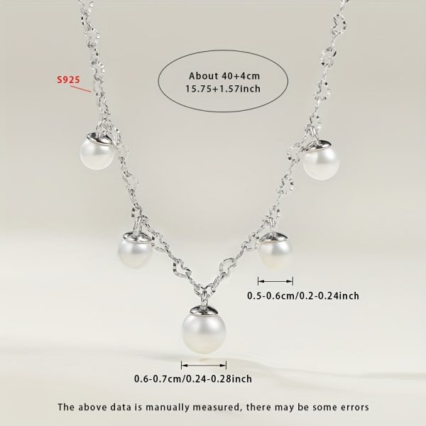 MUFAN Elegant Pearl Necklace, S925 Silver, 5-7mm Natural Freshwater Pearls, Tassel Design, Luxurious Gift Box, June Birthstone, All-Season Wear, Perfect for Daily and Gifting - Image 4