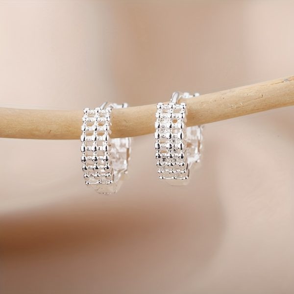 Vintage Leisure Style Stainless Steel Simple Glossy Hoop Earrings for Women Daily Casual Wear - Image 15