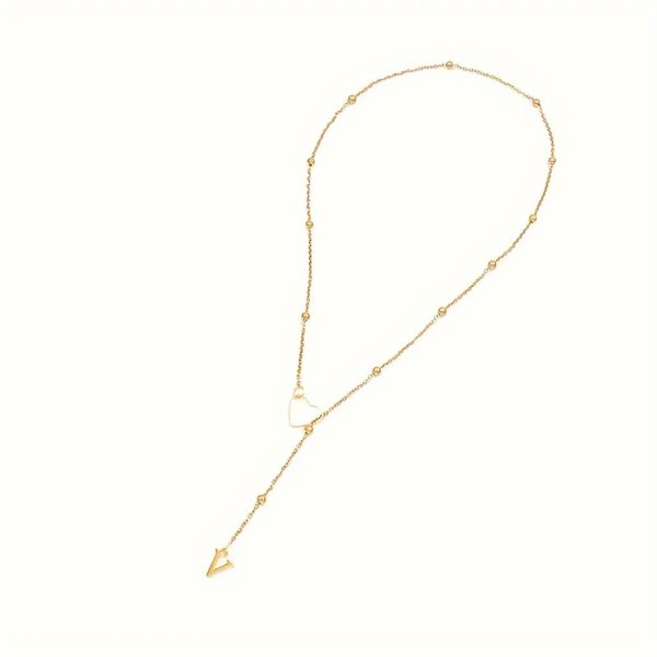 18K Gold Plated Y-Necklace with Heart and Initial Pendant - Stainless Steel Elegant Sexy Alphabet Letter Charm Long Lariat Necklace for Women, Perfect for Daily and Party Occasions, No Stone Setting - Pack of 1 - Image 23