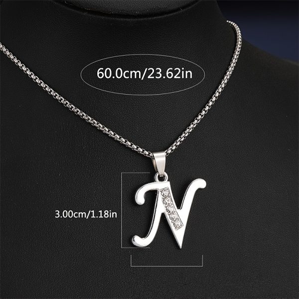 1pc Stylish Stainless Steel Initial Pendant Necklace - Personalize with 26 Letters - Perfect Holiday or Birthday Gift for Her - Image 17
