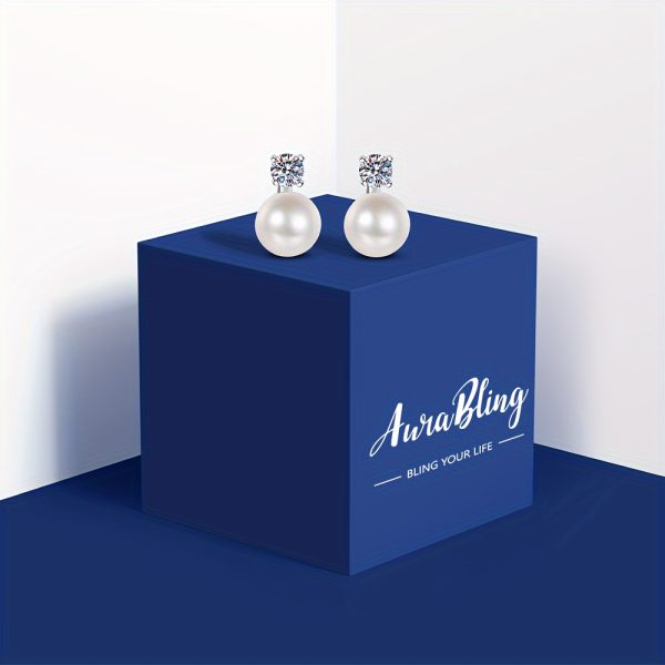 1pair S925 Sterling Silver Natural Pearl Earrings, With Gift Box And Silver Cloth - Image 3