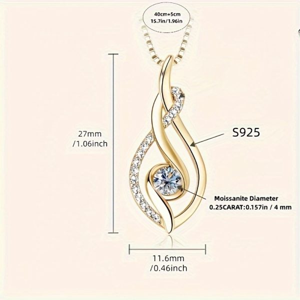 1 piece fine craftsmanship 18k gold plated 925 sterling silver main stone 0.25 carat high quality moissanite fine ladies fashion necklace engagement wedding confession anniversary send friends send loved ones family mother's day gift - Image 4