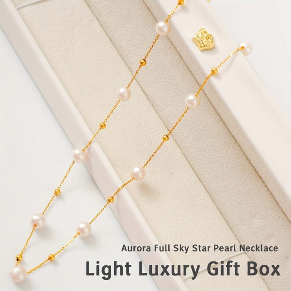Luxurious Freshwater Pearl Necklace for Women - S925 Sterling Silver Chain with Gift Box, Perfect for Daily Wear, Banquets, Mother's Day Gift, and Commuting - Image 6
