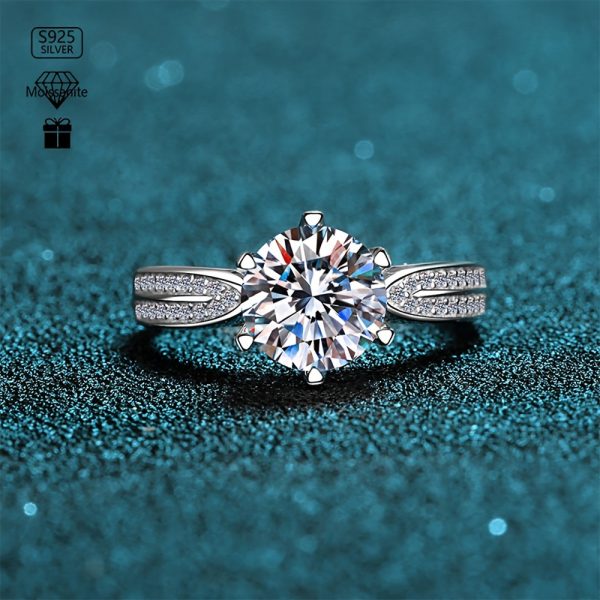 Women's Engagement Ring 3g 925 Silver 1-2Ct Moissanite  High End Dating Birthday Essential items - Image 2