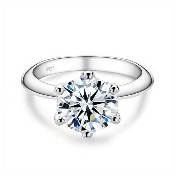 1u002F2u002F3u002F5ct Moissanite Sterling Silver 925 Engagement Ring for Female, Suitable for Banquet Party Official Occasions Anniversary Gift Wedding Ring - Image 8