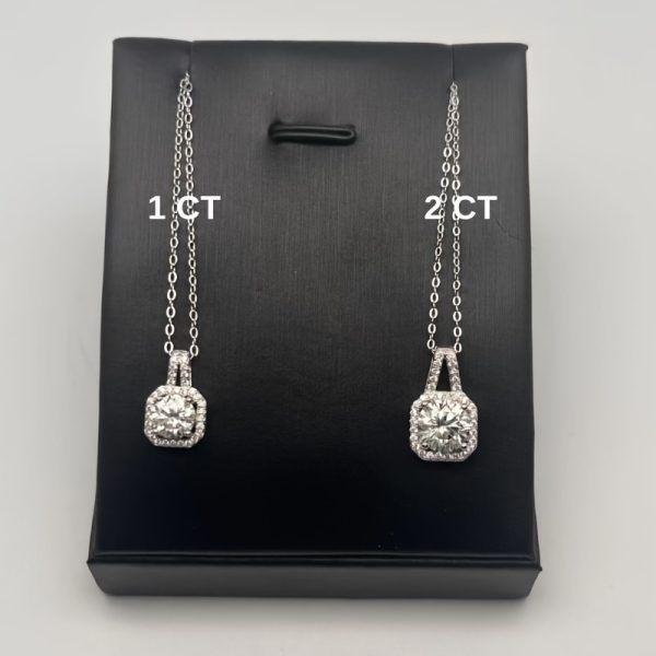 1ctu002F2ct Moissanite Faux Diamond Pendant Necklace, 925 Sterling Silver, Christmas Wedding Anniversary Birthday Gift Idea - Image 6