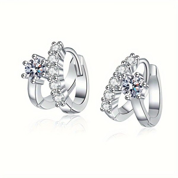 925 sterling silver 0.3 carat * 2 moissanite earrings for men and women couples hip-hop rock design Mother's Day Valentine's Day birthday anniversary New Year gift jewelry daily wear travel with gift box about 3g - Image 5