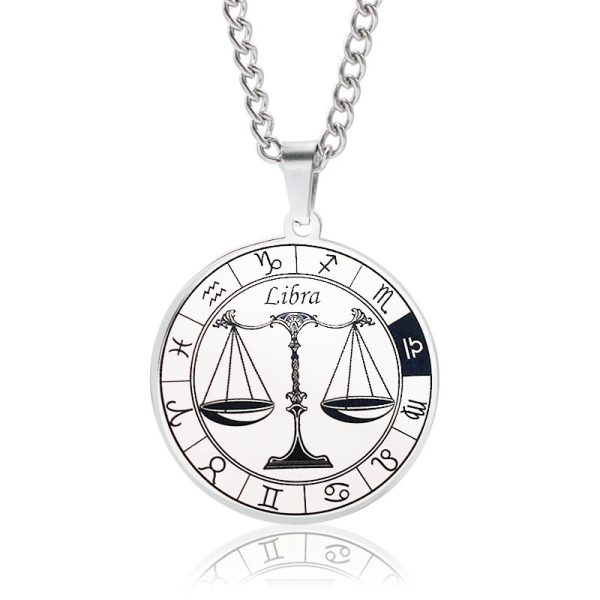 Stainless Steel Star Zodiac Necklace 12 Constellation Coin Pendant Necklace For Men Jewelry Gift For Birthday Anniversary - Image 14