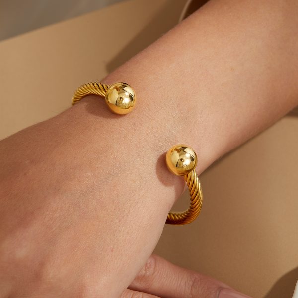 Stylish Twisted Cable Cuff Bangle Bracelet - Adjustable Elastic Stainless Steel Design, Comfortable Fit, Durable, Water Resistant, Hypoallergenic, Perfect Accessory for Women, Elegant Gift Idea - Image 5