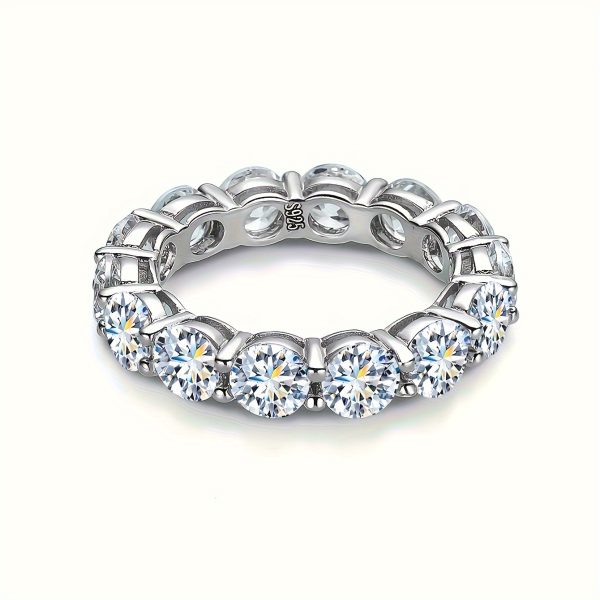 1pc Stunning Moissanite Eternity Ring - 7CT Gemstone, 925 Sterling Silver, Comfort Fit, Timeless Design - Image 5