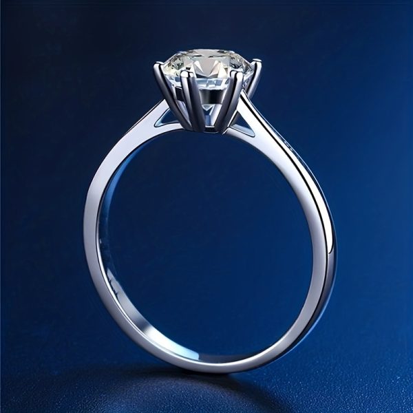 1u002F2u002F3u002F5ct Moissanite Sterling Silver 925 Engagement Ring for Female, Suitable for Banquet Party Official Occasions Anniversary Gift Wedding Ring - Image 9