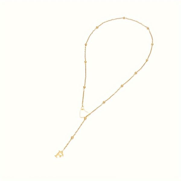 18K Gold Plated Y-Necklace with Heart and Initial Pendant - Stainless Steel Elegant Sexy Alphabet Letter Charm Long Lariat Necklace for Women, Perfect for Daily and Party Occasions, No Stone Setting - Pack of 1 - Image 11