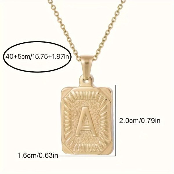 Hip Hop 18K Gold Plated Stainless Steel Letter Necklace Golden Letter Pendant Necklace - Image 7