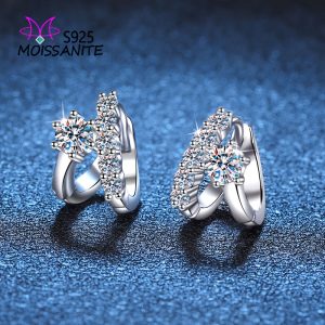 925 sterling silver 0.3 carat * 2 moissanite earrings for men and women couples hip-hop rock design Mother's Day Valentine's Day birthday anniversary New Year gift jewelry daily wear travel with gift box about 3g