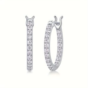 2pcsu002Fpair Moissanite Earrings, 925 Sterling Silver & 18k Gold Plated, Men's And Women's, Earrings, Studs, Jewelry Decoration, Valentine'S Day, Wedding Gift, Anniversary Gift, Birthday Gift