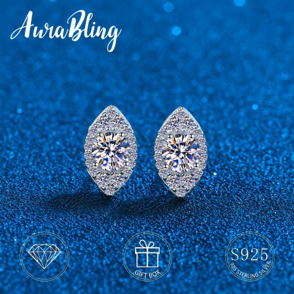 1 Pair of Exquisite S925 Moissanite Oval Stud Earrings for Men and Couples - Hypoallergenic, Scratch-Resistant, and Sparkling - Comes with a Luxurious Gift Box - Image 2